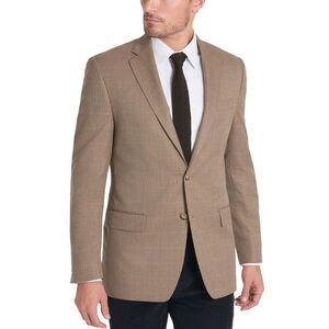 Lauren Ralph Lauren Mens Classic-Fit Houndstooth Sport Coat 43 Regular Brown NWT